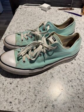 Converse Low Top Canvas Sneakers in Mint Green